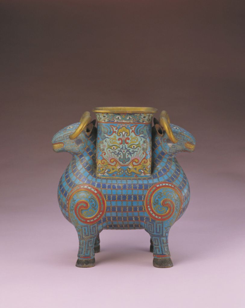 图片[1]-Silk Enamel Double Lamb Zun-China Archive